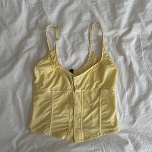 Urban Outfitters (Out from Under) Butter Yellow Corset Tank Top